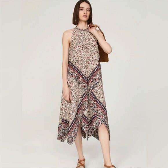 ROSETTA GETTY | Floral Sleeveless Handkerchief Skirt Midi Dress Women’s Size S - Picture 1 of 11